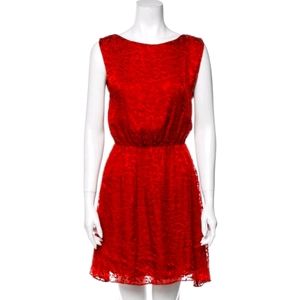 Alice + Olivia Printed Red Mini Dress